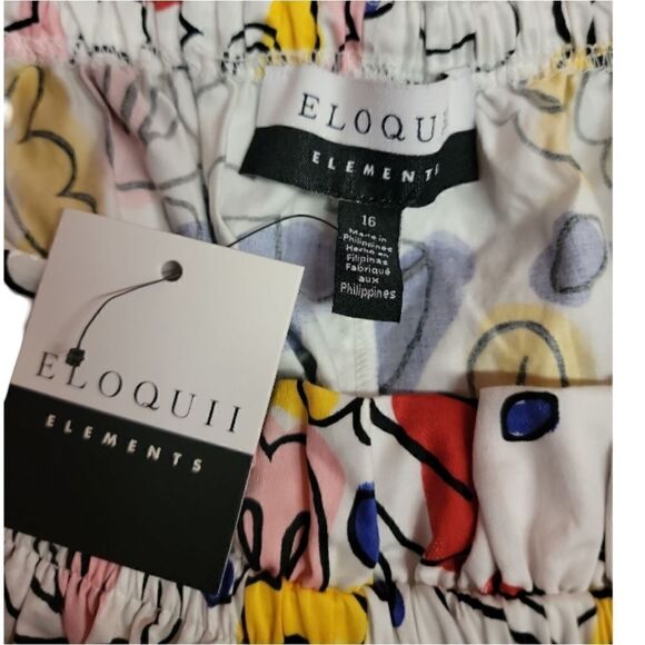 ELOQUII Floral Print Off-The-Shoulder Trapeze Dress - Picture 8 of 8